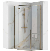 Cabina de ducha Rea Diamond 90x90 cristal de seguridad dorado transparente (REA-K4904)