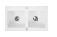 Fregadero de cocina Rea Caddy 46,5x80 blanco (ZLE-00133) + sifón