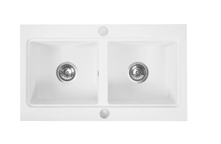 Fregadero de cocina Rea Caddy 46,5x80 blanco (ZLE-00133) + sifón