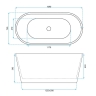 ванна акриловая Rea Roma 170х75 + сифон + клапан click/clack, white (REA-W0128)