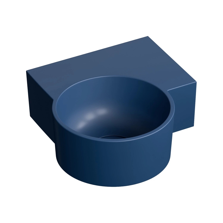 умывальник Omnires Ovo M+ 34,5х33,5 угловой, правый, matt midnight blue (OVO335UWPMB)