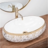 washbasin Rea Meryl 60x40,5 white-gold (REA-U5054)