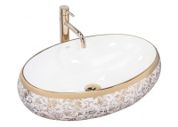 Lavabo Rea Meryl 60x40,5 blanco-oro (REA-U5054)