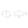 washbasin Rea Belinda 33,5x46,5 black &amp; white (REA-U6332)