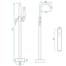 Bath mixer Rea Mono freestanding, brushed gold (REA-B2716)