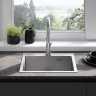 Fregadero de cocina Rea Leo 50x45 con sifón, níquel cepillado (ZLE-06003)
