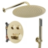 душевая система Rea Lungo Diamond скрытого монтажа, термостат, gold + box (REA-P6965)