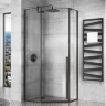 Cabina de ducha Rea Diamond 80x80 cristal de seguridad negro transparente (REA-K6900)