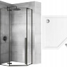 Cabina de ducha Rea Diamond 80x80 cristal de seguridad negro transparente (REA-K6900)