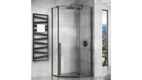 Cabina de ducha Rea Diamond 80x80 cristal de seguridad negro transparente (REA-K6900)