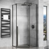 Cabina de ducha Rea Diamond 80x80 cristal de seguridad negro transparente (REA-K6900)