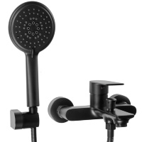 Mezclador de baño Rea Mayson con ducha de mano, color negro mate (REA-B9634)
