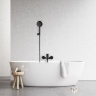Mezclador de baño Rea Mayson con ducha de mano, color negro mate (REA-B9634)