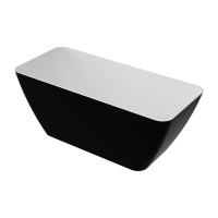 Bañera de piedra artificial Omnires Parma 159x70 rectangular negra (PARMAWWBCP)