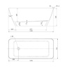 Bañera de piedra artificial Omnires Parma 159x70 rectangular negra (PARMAWWBCP)