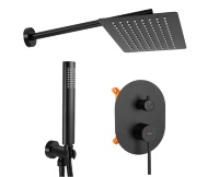Conjunto de ducha Rea Oval negro (REA-P8467)
