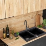 Fregadero de cocina Rea Caddy 46,5x80 negro (ZLE-00132) + sifón