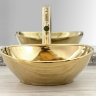 Mezclador de lavabo Rea Tess dorado alto (REA-B8803)