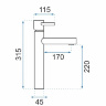 Mezclador de lavabo Rea Tess dorado alto (REA-B8803)