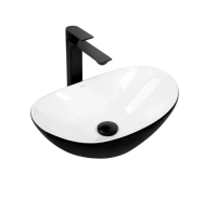 Lavabo Rea Royal 48x30,5 mini negro/blanco (REA-U0538)