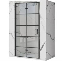 Puerta de ducha Rea Molier 110x190 cristal de seguridad, transparente, negro (REA-K5660)