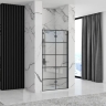 Puerta de ducha Rea Molier 110x190 cristal de seguridad, transparente, negro (REA-K5660)
