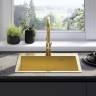 Fregadero de cocina Rea Liam 58x45 con sifón, dorado cepillado (ZLE-06007)