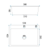 Fregadero de cocina Rea Liam 58x45 con sifón, dorado cepillado (ZLE-06007)