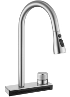Grifo monomando de cocina Rea Conor con caño extraíble, níquel mate (REA-B6313)