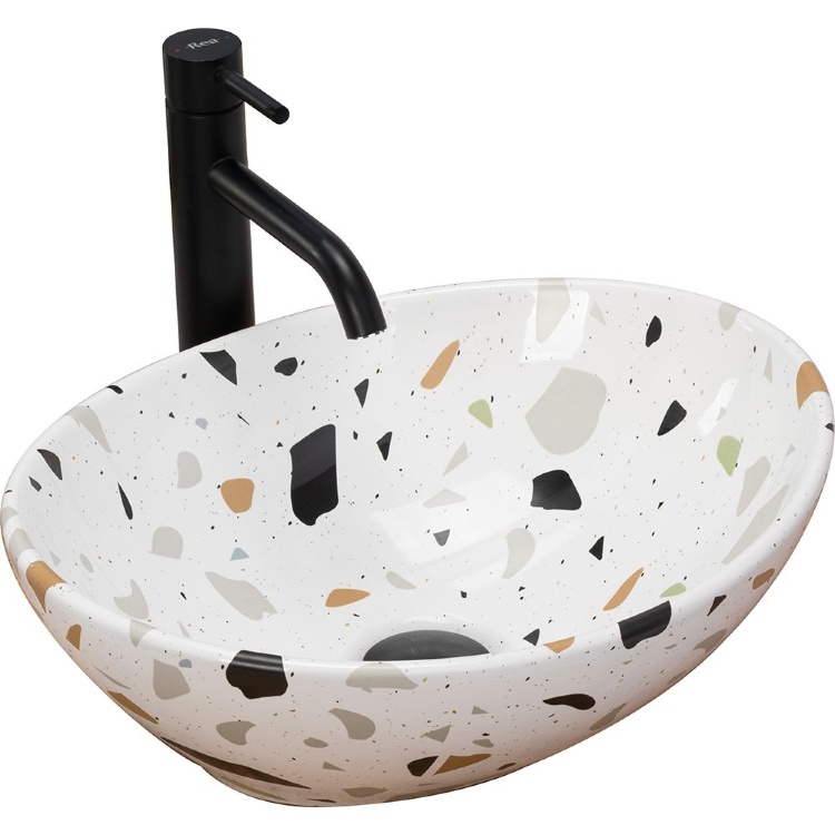 washbasin Rea Sofia 41x34,5 terazzo (REA-U6932)