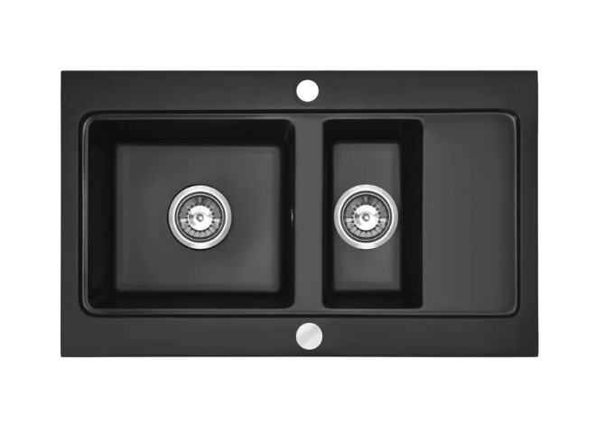 Fregadero de cocina Rea Fox 46,5x78 negro (ZLE-00134) + sifón