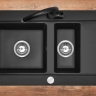 Fregadero de cocina Rea Fox 46,5x78 negro (ZLE-00134) + sifón