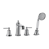 Mezclador de bañera de 4 orificios Omnires Armance cromado, con termostato (AM5232CR)