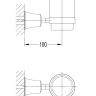 Vaso con soporte Omnires Art Line cromado (AL53320CR)