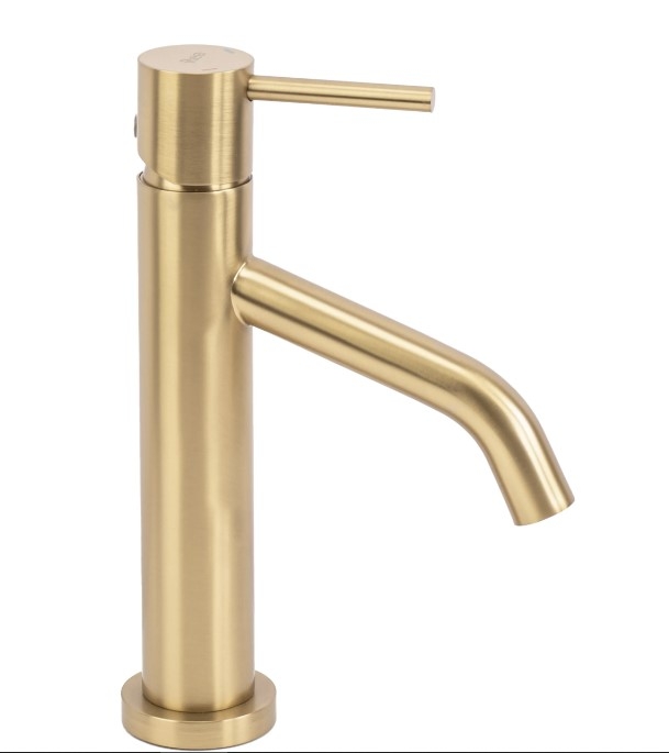 Mezclador de lavabo Rea Level con cepillo dorado (REA-B6218)