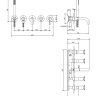 Omnires Y 5-hole graphite bath mixer (Y1237/1SGR)