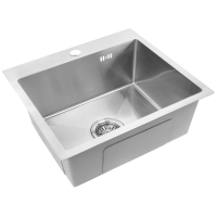 Fregadero de cocina Rea Liam 58x45 con sifón, níquel cepillado (ZLE-06006)