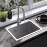 Fregadero de cocina Rea Liam 58x45 con sifón, níquel cepillado (ZLE-06006)