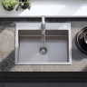 Fregadero de cocina Rea Liam 58x45 con sifón, níquel cepillado (ZLE-06006)