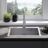 Fregadero de cocina Rea Liam 58x45 con sifón, níquel cepillado (ZLE-06006)