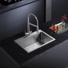 Fregadero de cocina Rea Liam 58x45 con sifón, níquel cepillado (ZLE-06006)