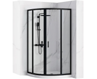 Cabina de ducha Rea Look 90x90x190, cristal de seguridad, transparente, negro (REA-K7903)