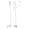 bath mixer freestanding Omnires Armance chrome (AM5233CR)
