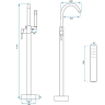 Bath mixer Rea Mono freestanding, black (REA-B2714)