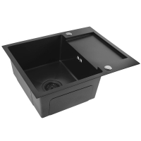 Fregadero de cocina Rea Paul 60x48 con sifón, negro (ZLE-06011)