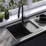 Fregadero de cocina Rea Paul 60x48 con sifón, negro (ZLE-06011)
