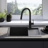 Fregadero de cocina Rea Paul 60x48 con sifón, negro (ZLE-06011)