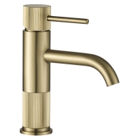 смеситель для умывальника Rea Lungo Stripe низкий, brushed gold (REA-B8050)