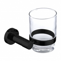 Vaso con soporte Omnires Modern Project negro mate (MP60320BL)