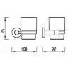 glass with holder Omnires Modern Project black matt (MP60320BL)